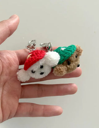 Mini Poodle Doll Keyring Phone Strap Bag Keyring Key Holder Keyring