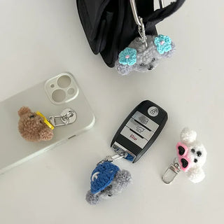 Mini Poodle Doll Keyring Phone Strap Bag Keyring Key Holder Keyring