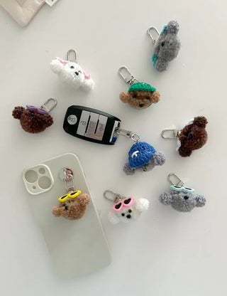 Mini Poodle Doll Keyring Phone Strap Bag Keyring Key Holder Keyring