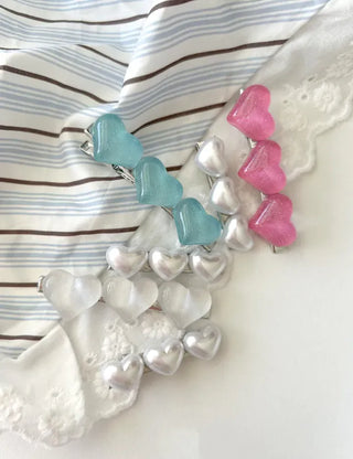 Piece Hairpin Set: Pearl Candy Pearl Heart Side Hairpin Claw Clip