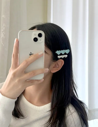 Piece Hairpin Set: Pearl Candy Pearl Heart Side Hairpin Claw Clip