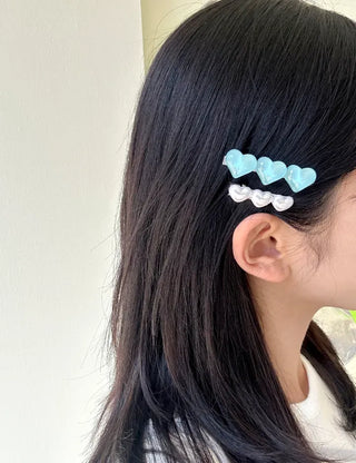 Piece Hairpin Set: Pearl Candy Pearl Heart Side Hairpin Claw Clip