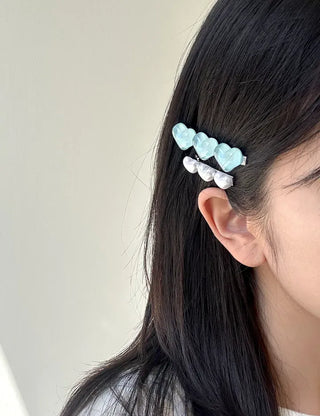 Piece Hairpin Set: Pearl Candy Pearl Heart Side Hairpin Claw Clip