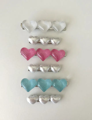 Piece Hairpin Set: Pearl Candy Pearl Heart Side Hairpin Claw Clip
