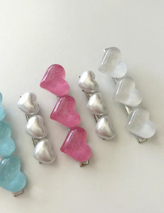 Piece Hairpin Set: Pearl Candy Pearl Heart Side Hairpin Claw Clip