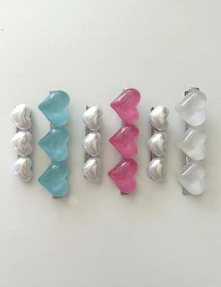 Piece Hairpin Set: Pearl Candy Pearl Heart Side Hairpin Claw Clip