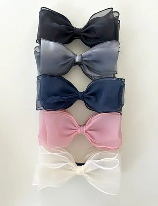 Organza oversized ribbon banana hair clip summer updo claw clip