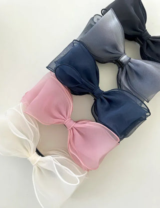 Organza oversized ribbon banana hair clip summer updo claw clip