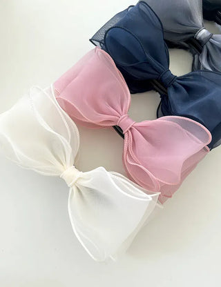 Organza oversized ribbon banana hair clip summer updo claw clip