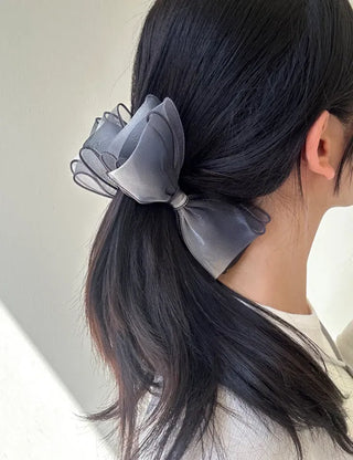 Organza oversized ribbon banana hair clip summer updo claw clip
