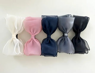 Organza oversized ribbon banana hair clip summer updo claw clip