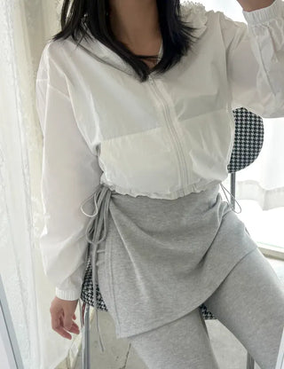 Lace hooded windbreaker for women rainy season jumper