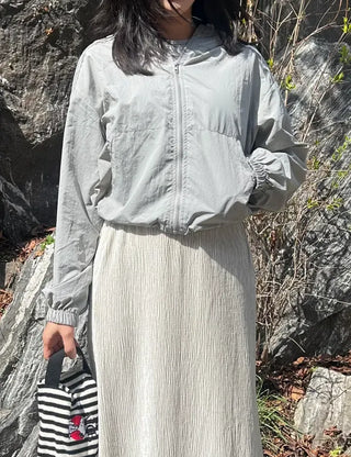 Lace hooded windbreaker for women rainy season jumper