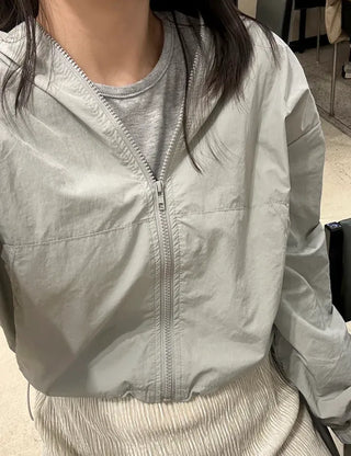 Lace hooded windbreaker for women rainy season jumper