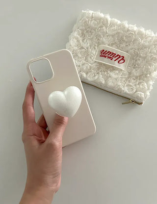 Sand Pearl Heart Smart Talk Attachable Phone Case