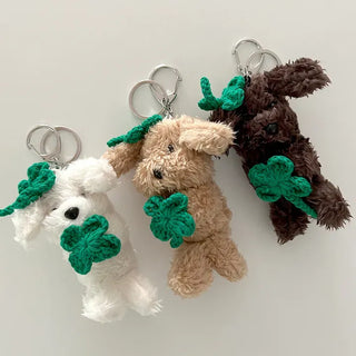 Four-leaf clover puppy doll keyring key holder bag charm key ring