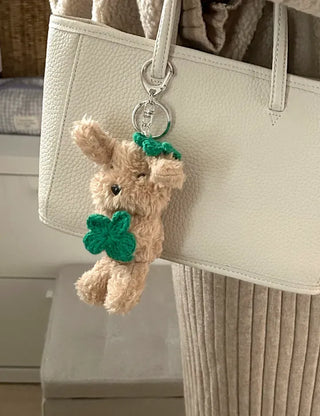 Four-leaf clover puppy doll keyring key holder bag charm key ring