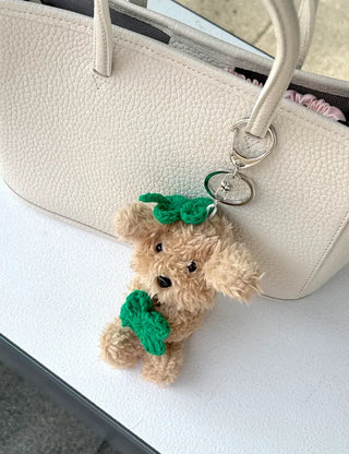 Four-leaf clover puppy doll keyring key holder bag charm key ring