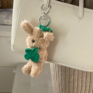 Four-leaf clover puppy doll keyring key holder bag charm key ring