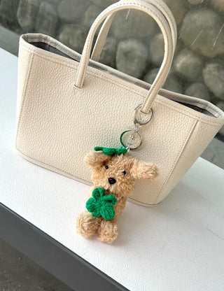 Four-leaf clover puppy doll keyring key holder bag charm key ring