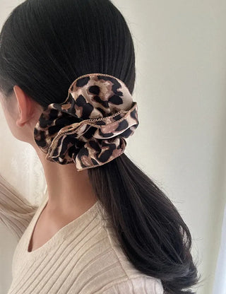 Leopard Print Layered Large Scrunchie