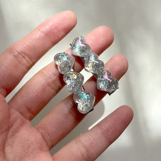 1+1 Sparkling Mini Heart Side Hair Clip Set