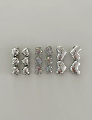 1+1 Sparkling Mini Heart Side Hair Clip Set