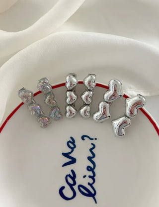1+1 Sparkling Mini Heart Side Hair Clip Set