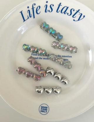 1+1 Sparkling Mini Heart Side Hair Clip Set