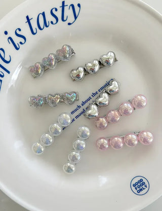 1+1 Sparkling Mini Heart Side Hair Clip Set