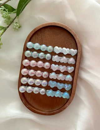 1+1 Sparkling Mini Heart Side Hair Clip Set