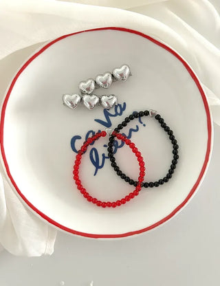 1+1 Sparkling Mini Heart Side Hair Clip Set