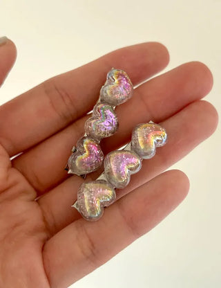 1+1 Sparkling Mini Heart Side Hair Clip Set