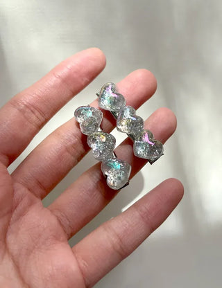 1+1 Sparkling Mini Heart Side Hair Clip Set