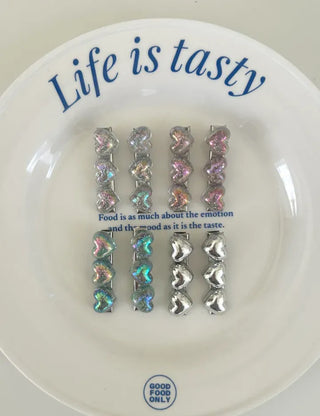 1+1 Sparkling Mini Heart Side Hair Clip Set