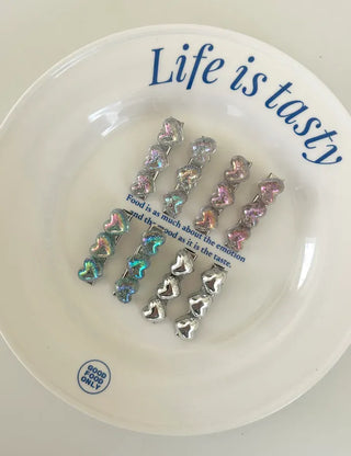 1+1 Sparkling Mini Heart Side Hair Clip Set