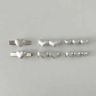 1+1 Sparkling Mini Heart Side Hair Clip Set
