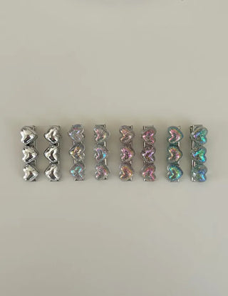 1+1 Sparkling Mini Heart Side Hair Clip Set