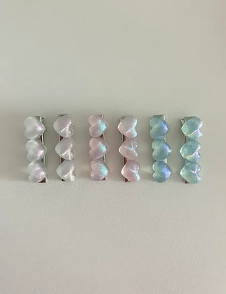 1+1 Sparkling Mini Heart Side Hair Clip Set