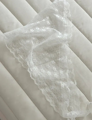Dot flower lace hair scarf bandana wrap layered skirt