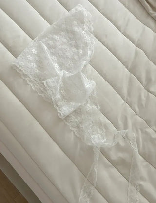 Dot flower lace hair scarf bandana wrap layered skirt