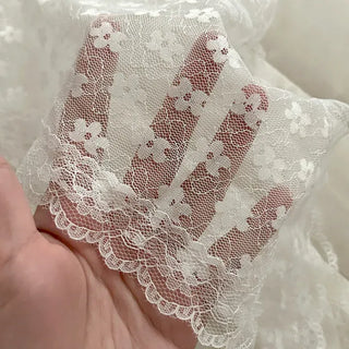 Dot flower lace hair scarf bandana wrap layered skirt