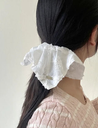 Pure Lace Scrunchie Square Scarf Hair Tie