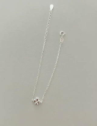 Silver 925 Four-Leaf Clover Bracelet Layered Friendship Bracelet