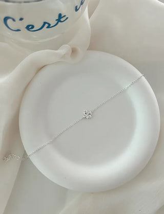 Silver 925 Four-Leaf Clover Bracelet Layered Friendship Bracelet