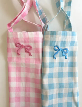 Ribbon Check Eco Bag Women's Daily Canvas Bag Bobusang Bag