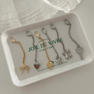 Long chain pendant keyring phone strap bag charm decoration