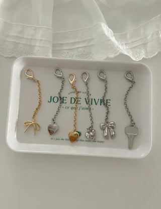 Long chain pendant keyring phone strap bag charm decoration