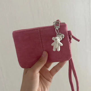 Homemade Heart Cute Velvet Mini Teddy Bear Keyring