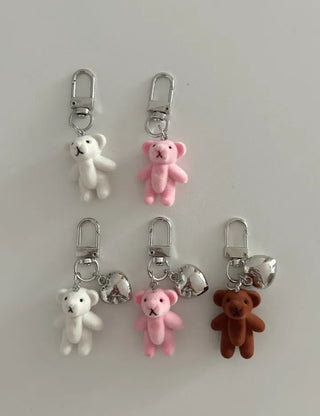 Homemade Heart Cute Velvet Mini Teddy Bear Keyring